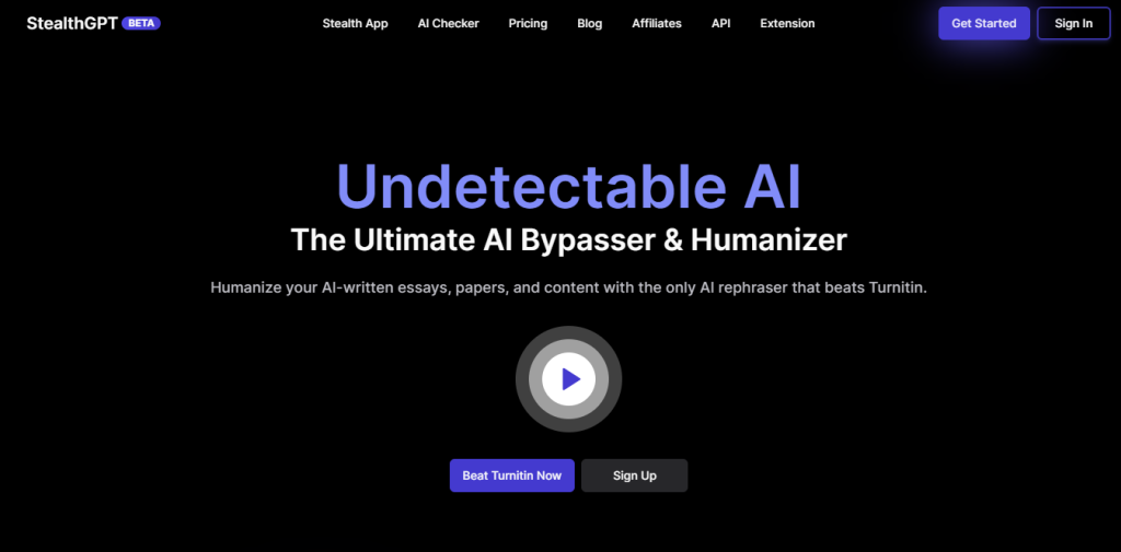 StealthGPT.ai home page