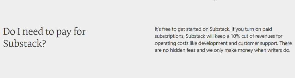 Answer to question: Is Substack free