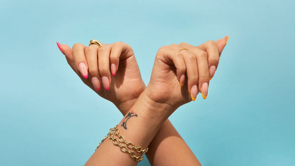 A woman with organic nails