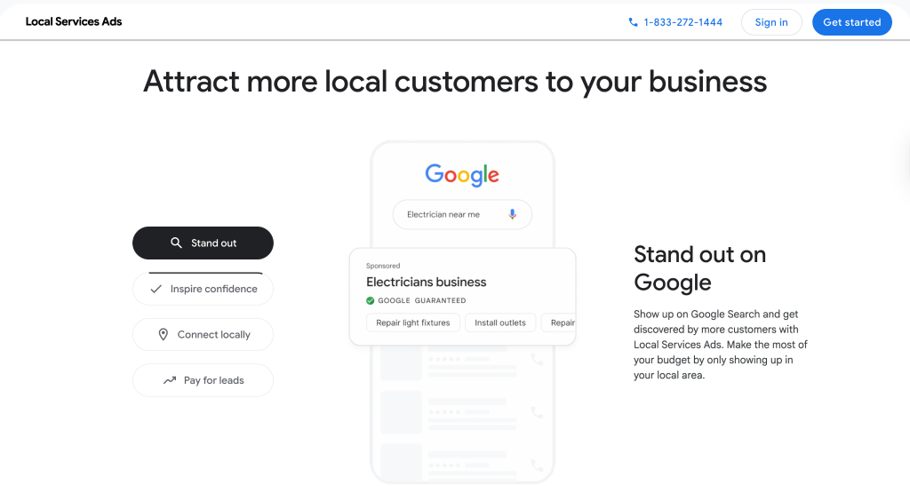 Local service ads home page
