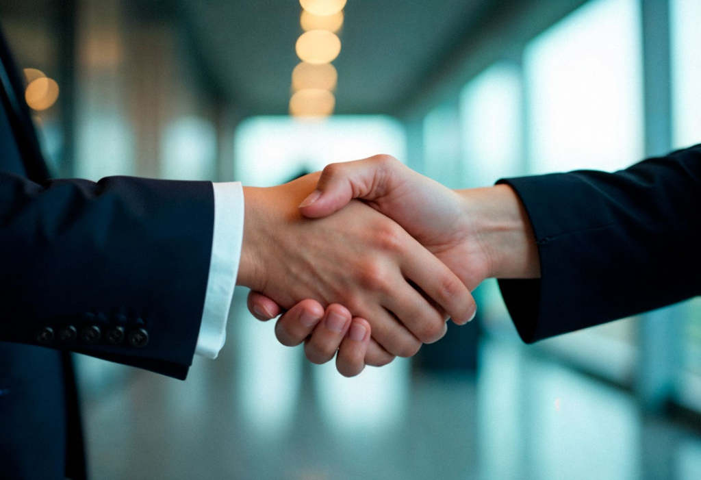 Handshake between a Business Owner partnering with a PPC Agency