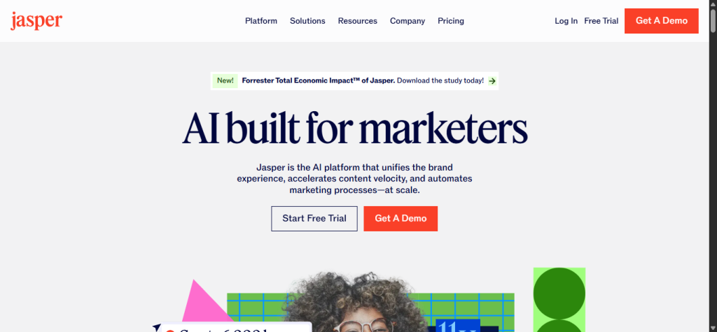 Jasper  landing page design
