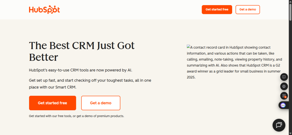 Hubspot landing page