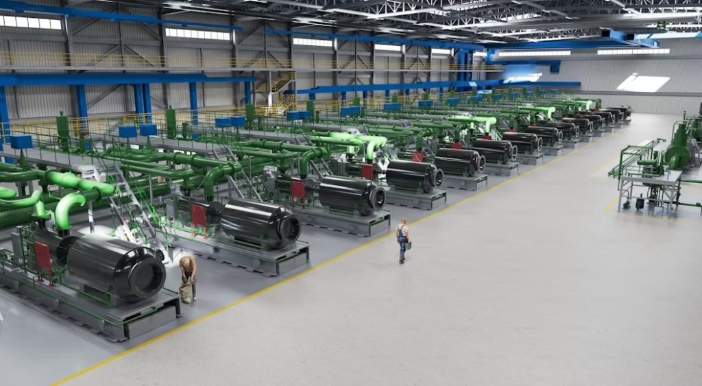 Pictorial representation of a manufacturing industry 