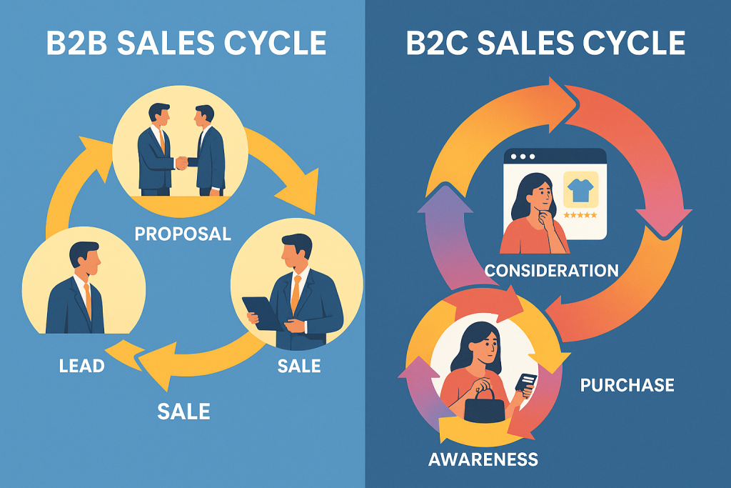 B2B vs B2C sales cycle