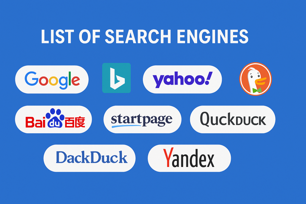 Lists of search engines